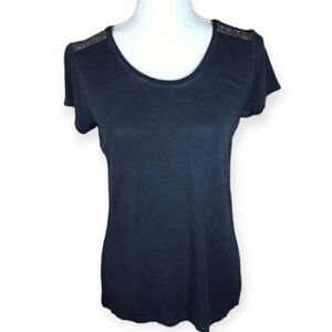 G BY GIULIANA TEAL JEWELD T-SHIRT SZ.XS EUC.  GORGEOUS TOP IN EXCELLENT USED CON